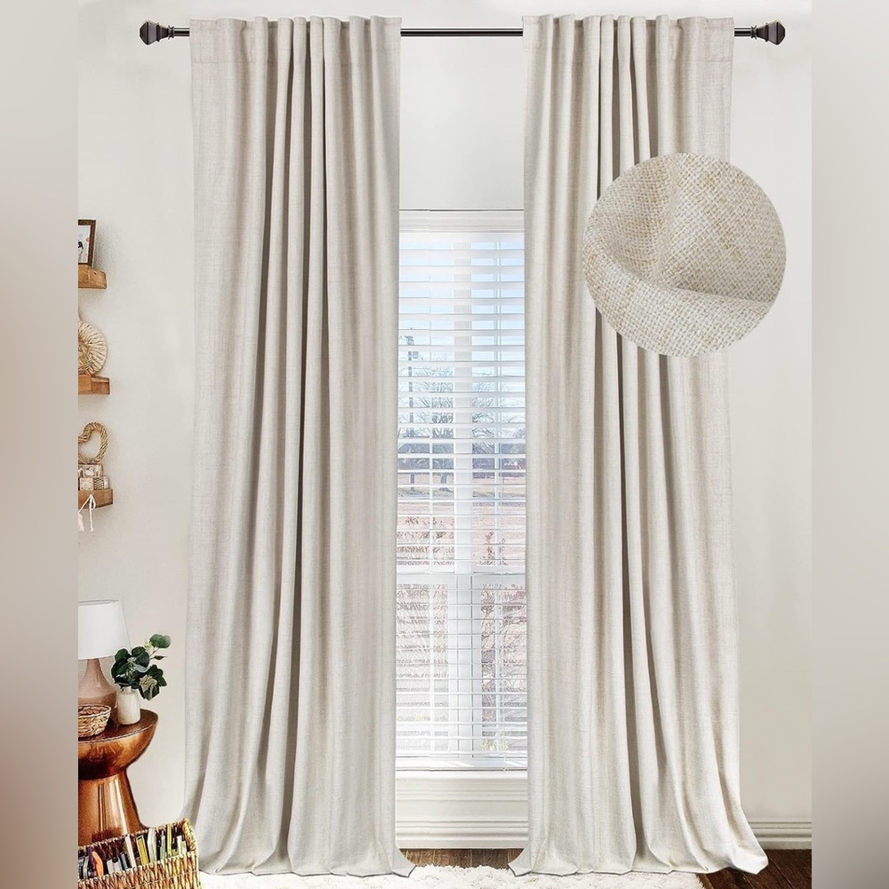 100% Blackout Shield Linen Blackout Curtains